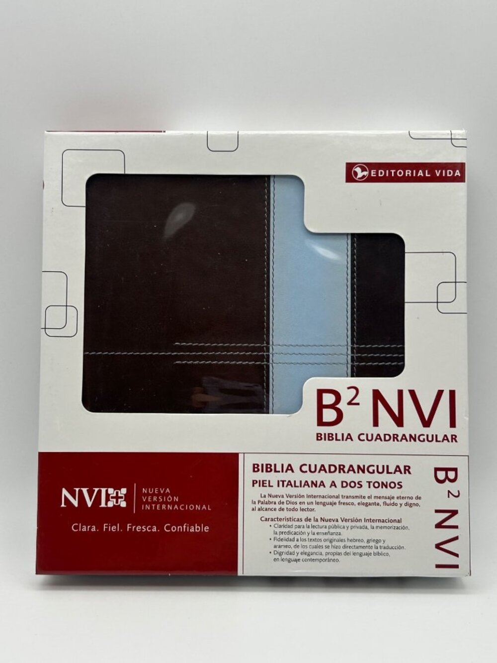 Biblia Cuadrangular B2 NVI Duotono Marron/Celeste Editorial Vida Rare OOP New - Picture 3 of 11